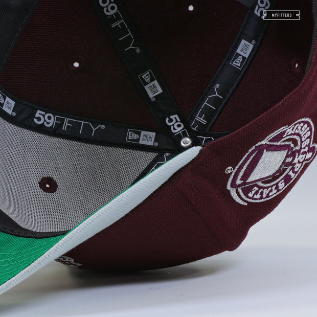 MISSISSIPPI STATE BULLDOGS INTENSE MAROON SNOWY OWL NEW ERA FITTED CAP