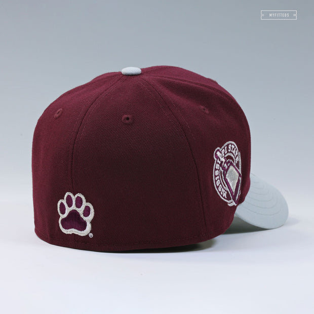 MISSISSIPPI STATE BULLDOGS INTENSE MAROON SNOWY OWL NEW ERA FITTED CAP