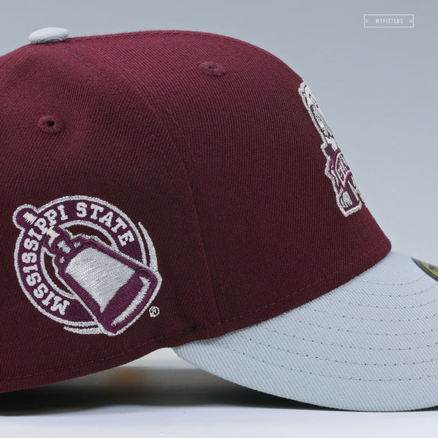 MISSISSIPPI STATE BULLDOGS INTENSE MAROON SNOWY OWL NEW ERA FITTED CAP