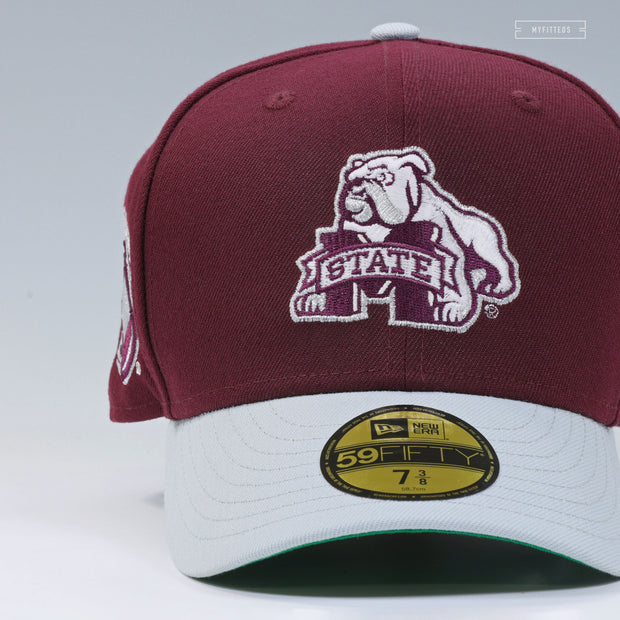 MISSISSIPPI STATE BULLDOGS INTENSE MAROON SNOWY OWL NEW ERA FITTED CAP