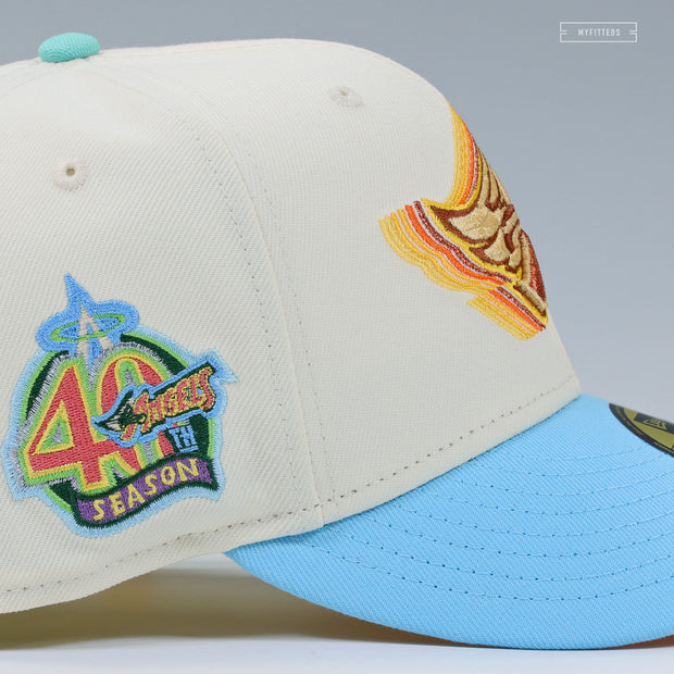 ANAHEIM ANGELS 40TH ANNIVERSARY CASCADING ANIMAL CROSSING INSPIRED NEW ERA FITTED CAP