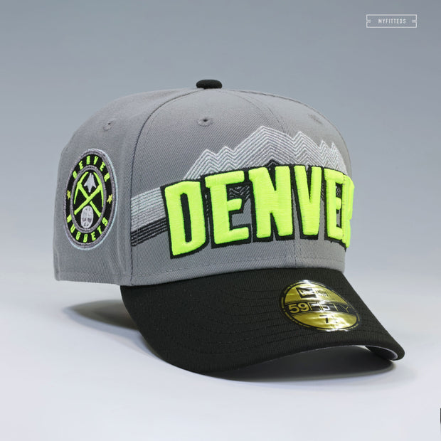 DENVER NUGGETS CITY SERIES AIR MAX 95 NEON YELLOW INSPIRED NEW ERA FITTED CAP