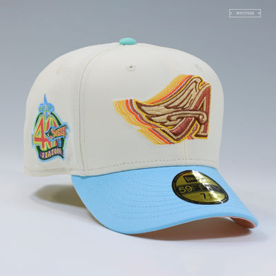 ANAHEIM ANGELS 40TH ANNIVERSARY CASCADING ANIMAL CROSSING INSPIRED NEW ERA FITTED CAP
