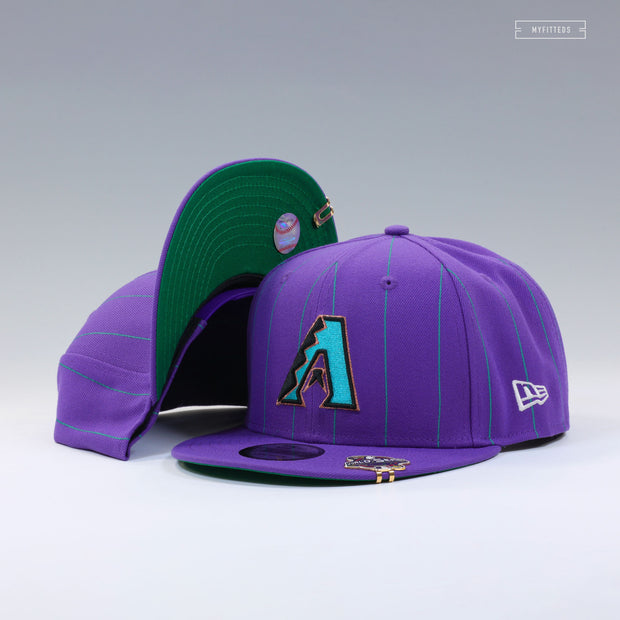 ARIZONA DIAMONDBACKS 2001 WORLD SERIES PINSTRIPE CAP BYTES NEW ERA SNAPBACK