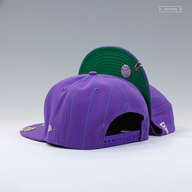 ARIZONA DIAMONDBACKS 2001 WORLD SERIES PINSTRIPE CAP BYTES NEW ERA SNAPBACK