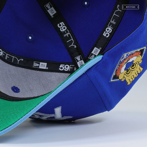 KANSAS CITY ROYALS RETRO SCRIPT SLUGGERRR MASCOT NEW ERA FITTED CAP