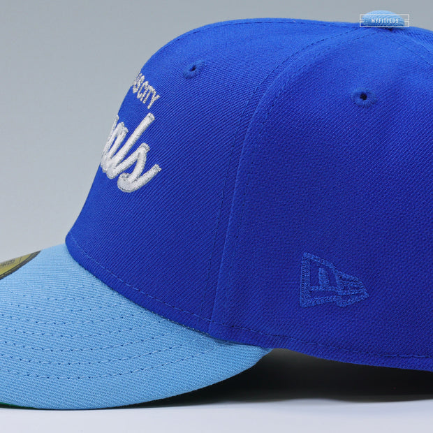 KANSAS CITY ROYALS RETRO SCRIPT SLUGGERRR MASCOT NEW ERA FITTED CAP