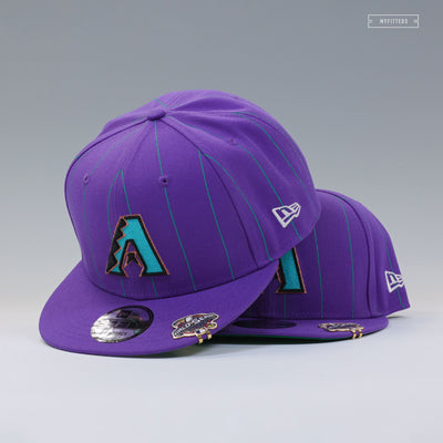 ARIZONA DIAMONDBACKS 2001 WORLD SERIES PINSTRIPE CAP BYTES NEW ERA SNAPBACK