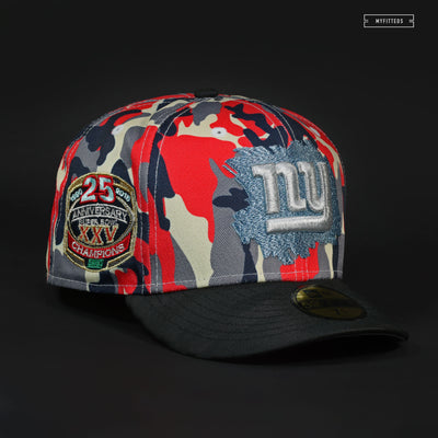 NEW YORK GIANTS 25TH ANNIVERSARY ROWB & JACQUARD CAMO NEW ERA FITTED CAP