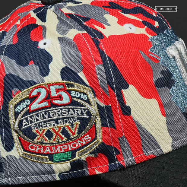 NEW YORK GIANTS 25TH ANNIVERSARY ROWB & JACQUARD CAMO NEW ERA FITTED CAP