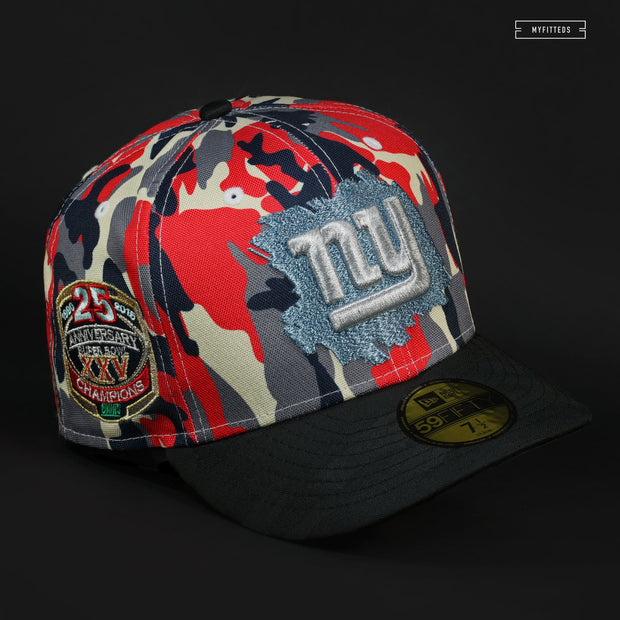 NEW YORK GIANTS 25TH ANNIVERSARY ROWB & JACQUARD CAMO NEW ERA FITTED CAP