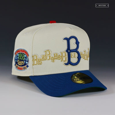 BROOKLYN DODGERS 1955 WS CHAMPIONS "OFF WHITE" A-FRAME 59FIFTY NEW ERA FITTED CAP