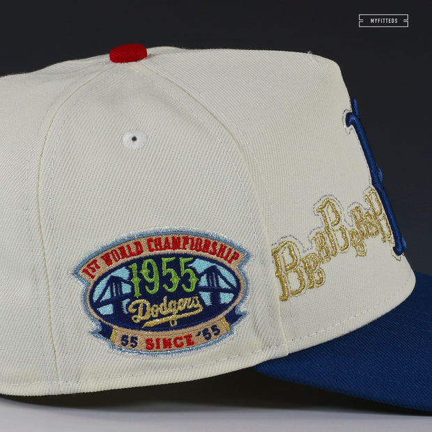 BROOKLYN DODGERS 1955 WS CHAMPIONS "OFF WHITE" A-FRAME 59FIFTY NEW ERA FITTED CAP