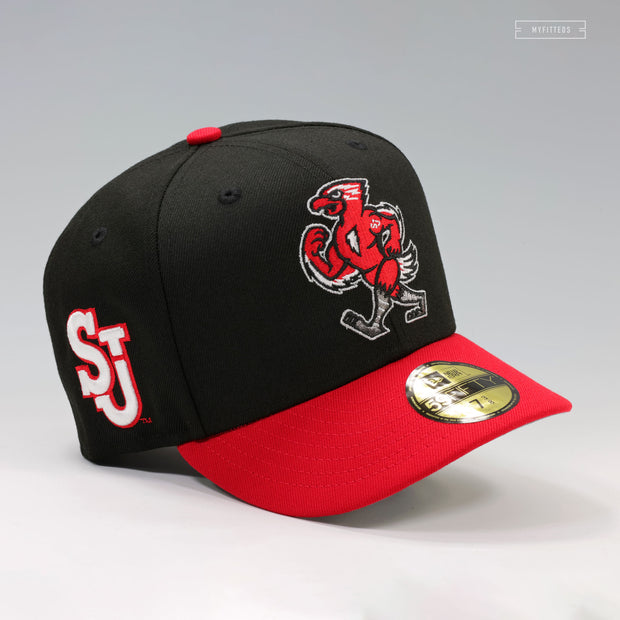 ST. JOHN'S RED STORM JOHNNY THUNDERBIRD TWO TONE CLASSIC NEW ERA FITTED CAP