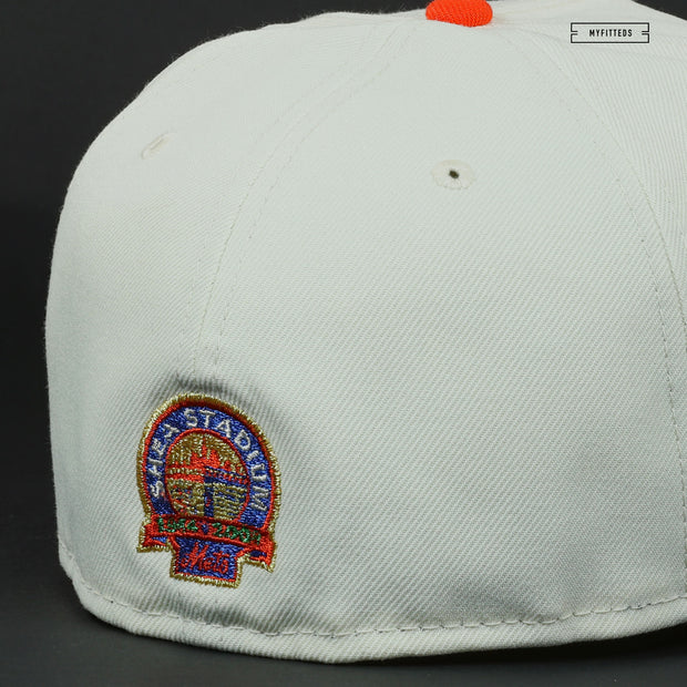 NEW YORK METS SHEA STADIUM FLUSHING, NY 40TH ANNIVERSARY OFF WHITE NEW ERA HAT