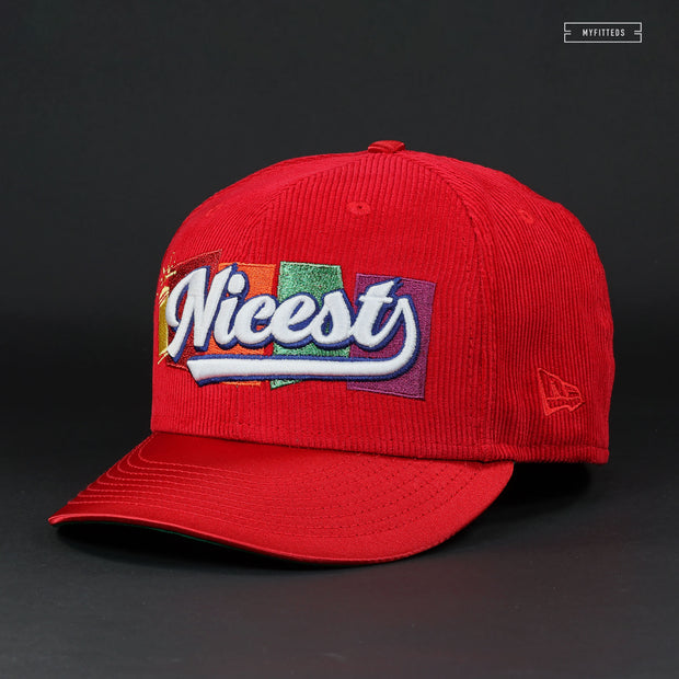 ABERDEEN IRONBIRDS "NICEST KIDS" SCARLET CORDUROY NEW ERA FITTED CAP