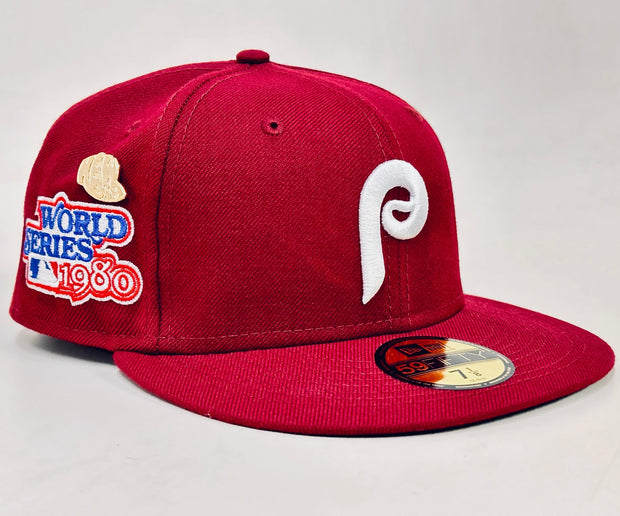 PHILADELPHIA PHILLIES "WOOL" 1980 WORLD SERIES NEW ERA FITTED CAP