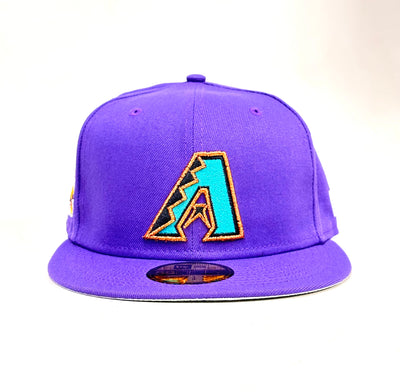 ARIZONA DIAMONDBACKS 2001 WORLD SERIES RETRO MAUVE NEW ERA FITTED CAP