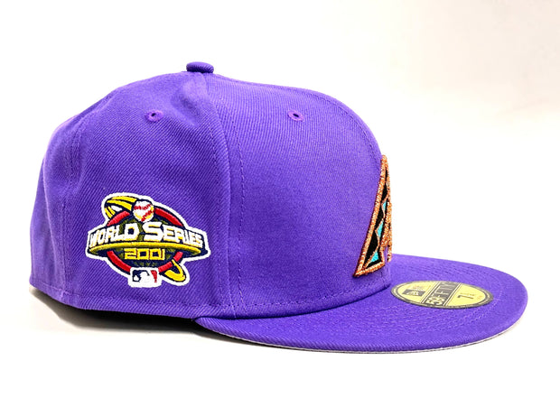 ARIZONA DIAMONDBACKS 2001 WORLD SERIES RETRO MAUVE NEW ERA FITTED CAP