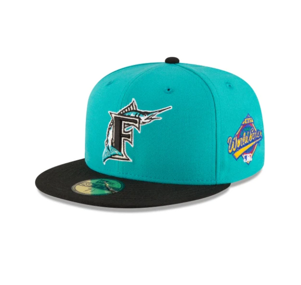 FLORIDA MARLINS 1997 WORLD SERIES "2 TONE TEAL" NEW ERA FITTED CAP