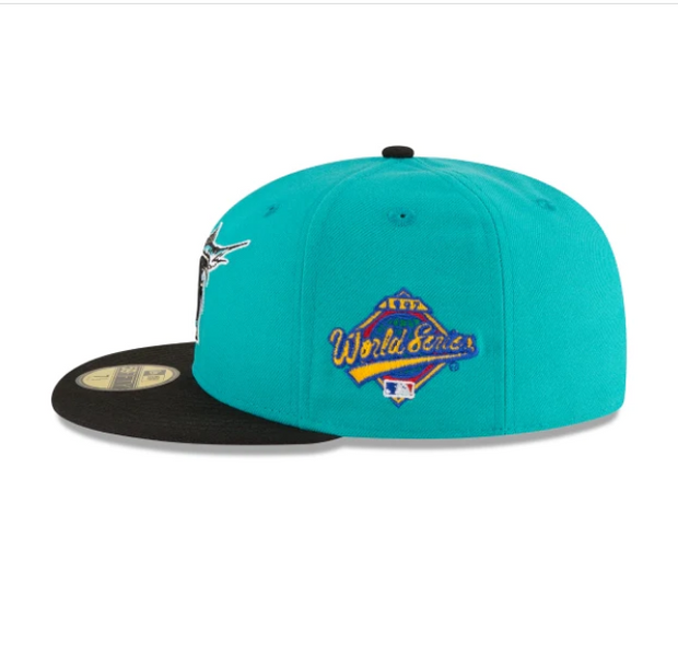 FLORIDA MARLINS 1997 WORLD SERIES "2 TONE TEAL" NEW ERA FITTED CAP