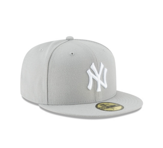 NEW YORK YANKEES GRAY BASIC NEW ERA FITTED HAT