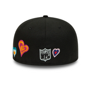 LAS VEGAS RAIDERS "CHAIN STITCH HEART" NEW ERA FITTED CAP