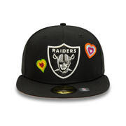 LAS VEGAS RAIDERS "CHAIN STITCH HEART" NEW ERA FITTED CAP