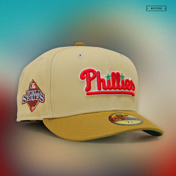 PHILADELPHIA PHILLIES 2008 WORLD SERIES "OLD GOLD DARK WILLOW " NEW ERA HAT