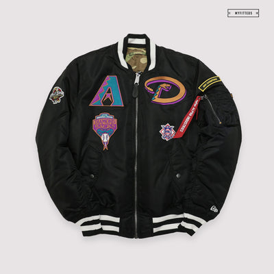 NEW ERA X ALPHA INDUSTRIES ARIZONA DIAMONDBACKS REVERSIBLE BOMBER JACKET
