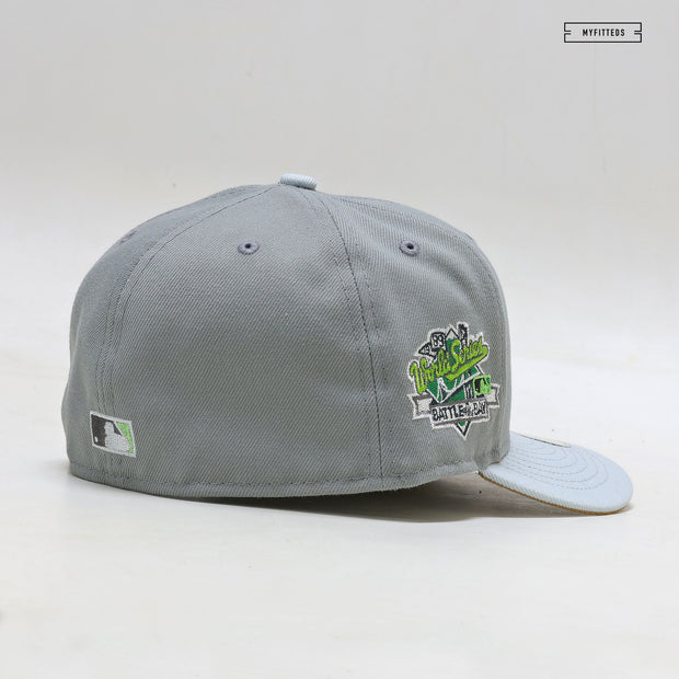 OAKLAND ATHLETICS 1989 WORLD SERIES BATTLE OF THE BAY "SB SILVER BOX" NEW ERA HAT