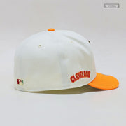 CLEVELAND GUARDIANS "OFF WHITE / ATOMIC ORANGE" NEW ERA FITTED CAP