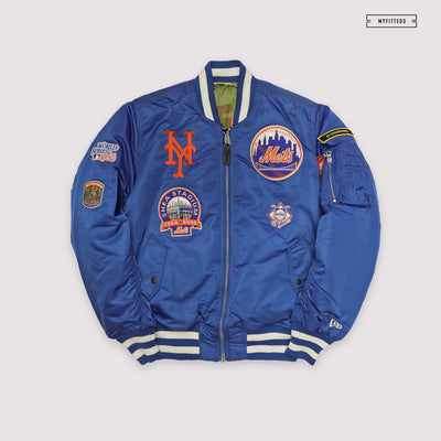 NEW ERA X ALPHA INDUSTRIES NEW YORK METS REVERSIBLE BOMBER JACKET