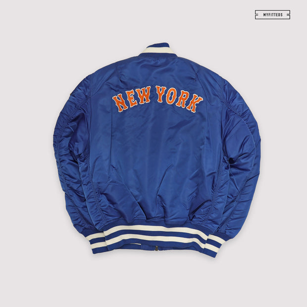 NEW ERA X ALPHA INDUSTRIES NEW YORK METS REVERSIBLE BOMBER JACKET