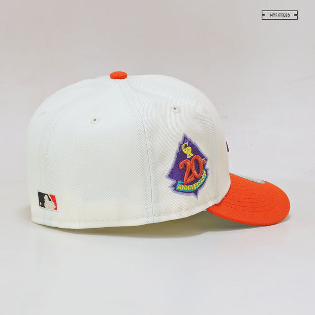 COLORADO ROCKIES 20TH ANNIVERSARY "OFF WHITE / DARK SOLAR FLARE " NEW ERA HAT